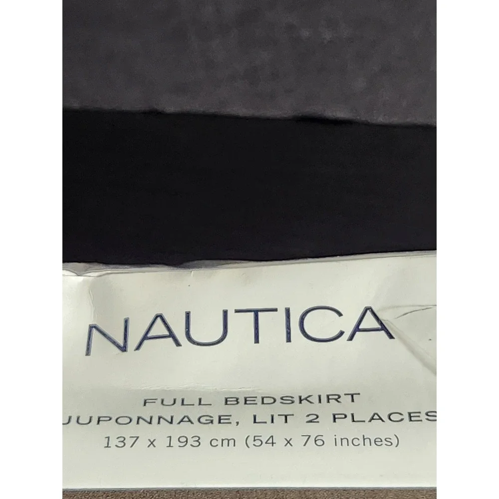 Nautica Stanhope‎ Full Bed Skirt Brown Sateen 350 Thread Count